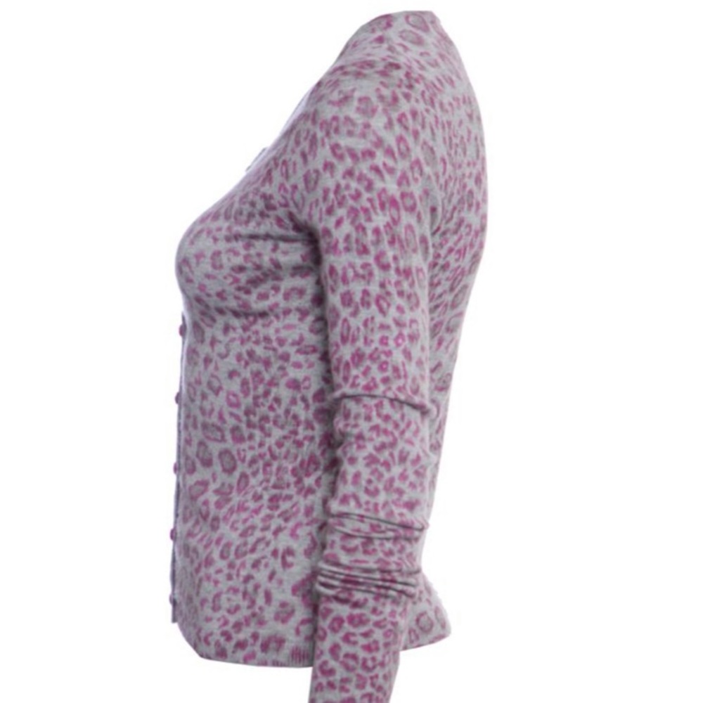 Rebecca Taylor Purple Leopard Silk Cardigan - Picture 9 of 9